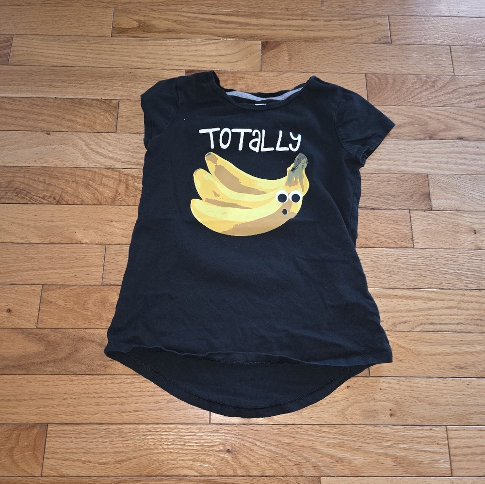 Black Kids T-Shirt with Banana Print